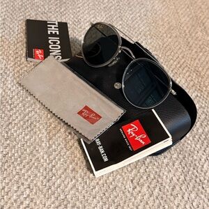 Ray-Ban Silver Frame Double Round Bridge Sunglasses